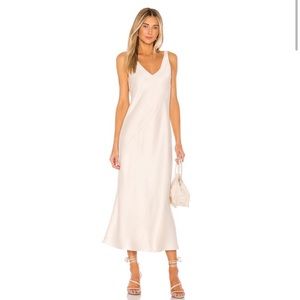 Line and Dot Loulou Satin Dress Small Ivory NWT